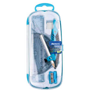 Set di Geometria Mengfu M-0046 da 8 Pezzi con Compasso Fluorescente in Metallo Rosa/Blu per Studenti e Professionisti - Product Image 1
