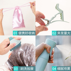 Wanmei Hair Care <b>Set</b> Scalp Massage Brush <b>Spray</b> Bottle Hollow Comb Anti Itching For Women - Product Image 3
