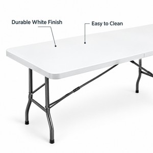 Mesa Plegable de Plástico Moderna, Impermeable, de Tamaño Personalizado, para Bodas, Banquetes, Fiestas, Campamentos, Villas, Reuniones, Resistente y Duradera, Venta al Por Mayor - Product Image 4