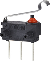 Micro-interrupteur étanche en plastique SPDT IP67 pour pistolets de charge, communication de véhicules électriques, brosse à dents électrique, montage en surface 250V 3A