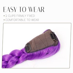 Perruque tressée violette Rumi, queue de cheval 66 cm, à clipser, cheveux synthétiques, résistants à la chaleur, sans colle, pour cosplay - Product Image 2