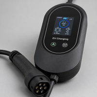 Station de recharge portable pour véhicules électriques, chargeur EF de type 2, câble enroulé, poignée avec écran, chargeur portable IP65 pour la maison, le bureau et les voyages