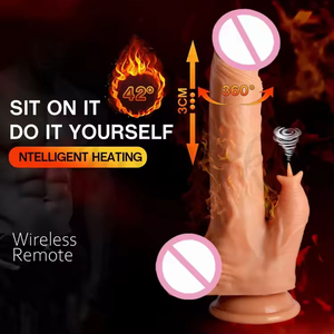 Dildo réaliste en silicone souple, télécommande sans fil, modèle Roman Emperor Rabbit, avec fonctions de poussée, de chauffage et de vibration, étanche - Product Image 2