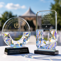 Trophée en cristal diamant arc-en-ciel, formes géométriques multiples, récompense pour les champions des ventes des partenaires d'entreprise, nouveauté très demandée