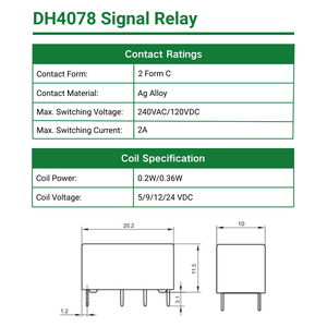 DH4078-2CSL-DC5V 4078 ccquv रो 2a pcb सिग्नल रिले होम उपकरण दूरसंचार उपकरण बिजली मीटर - Product Image 2