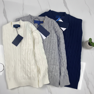 <span class=keywords><strong>Pull</strong></span>-over en laine tricotée pour homme, personnalisé ODM, luxe discret, <span class=keywords><strong>col</strong></span> d'hiver, logo frontal, épais, chaud, anti-boulochage, à manches longues - Product Image 3