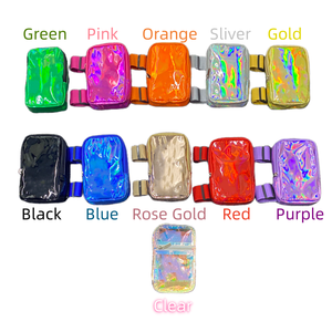 Bolso holográfico multicolor para pierna caída de carnaval, Correa ancha ajustable, bolso para teléfono en el muslo, logotipo personalizado, bolso para pierna en el muslo para mujer - Product Image 6