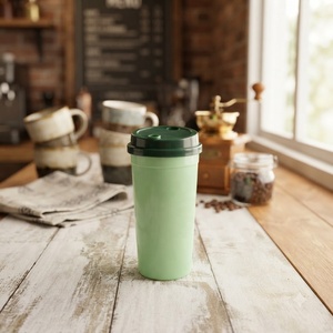 Gobelet en plastique PP jetable avec couvercle, gobelet portable à emporter pour jus, smoothies, café et boissons froides - Product Image 1