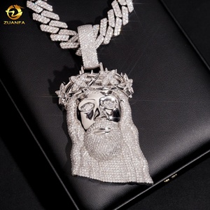 Nouveautés Hip Hop Iced Out Pass Diamond Tester Pendentif Jésus en argent 925 de luxe pour hommes avec moissanite - Product Image 5