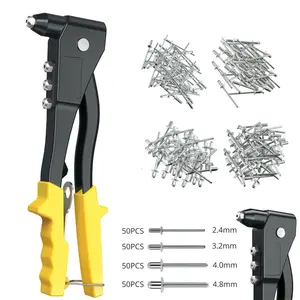 Ensemble de rivets en aluminium de 200 pièces, riveteuse robuste, <span class=keywords><strong>pince</strong></span> à rivets aveugles, outils de bricolage pour l'automobile - Product Image 1