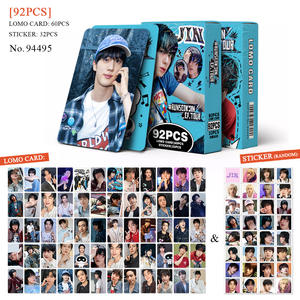 KPOP 92 Piezas/Caja JK <span class=keywords><strong>J</strong></span>-<span class=keywords><strong>hope</strong></span> BT <span class=keywords><strong>Idol</strong></span> Total Link Tarjeta Personal SUGA V JK JIN RM JIMIN Tarjeta Lomo Pegatina Caja Láser Fototarjeta HD - Product Image 2