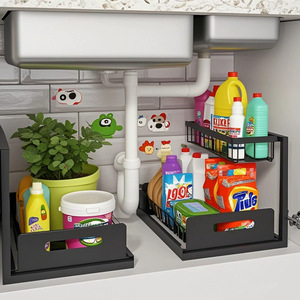 Organizador de Cocina Tiansi, Estante de Almacenamiento para Fregadero, Rectangular Blanco, Multifuncional, Retráctil, para Montar en la Pared - Product Image 2