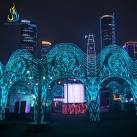 Laternenfabrik Anpassbare Wasserdichte LED-Lichtskulptur Metallrahmen-Bogen Festival-Laterne für Plätze und Freizeitparks