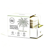 Feuilles de lessive parfumées à la noix de coco, portables, dissolvables, nettoyage en profondeur, longue durée, parfum fruité
