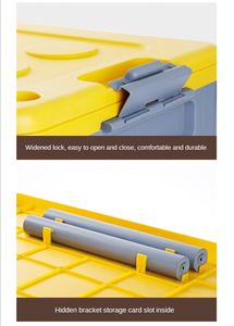 Cajas de Almacenamiento de Juguetes Multifuncionales Creativas, Contenedores para Niños, Diseño Plegable y Móvil con Tapa y Ruedas - Product Image 5