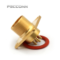 Konektor Bundar Hermetik PSCCONN MX12K4T, Konektor Penerbangan 4 Pin, Sambungan Kedap Vakum Kaca-ke-Logam, Steker & Soket