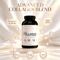 Super Collagène avec Vitamine C Biotine Cheveux Peau Ongles Articulations 6g Types 1 3 360 Comprimés