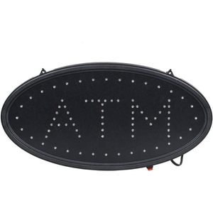 Letrero LED ovalado para cajero automático, letrero colgante para escaparate interior, letrero decorativo para entrada de banco, luz indicadora de cajero automático - Product Image 6