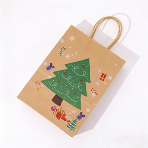 <span class=keywords><strong>Vente</strong></span> flash - Sacs en papier cadeau biodégradables et recyclables personnalisés avec poignée, emballage en papier kraft brun - Product Image 1