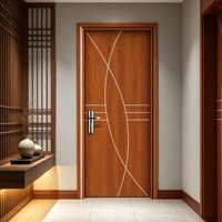 Puerta Interior Moderna Hanyu con Acabado WPC, Impermeable, con 1 Año de Garantía, para Dormitorio, Estudio, Baño, Sala de Estar, Cocina y Hotel