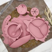 Ensembles cadeaux pour nouveau-nés Vaisselle pour bébé en gros Assiettes pour bébé sans BPA Ensembles Alimentation en silicone