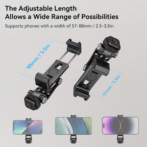 อะแดปเตอร์ยึดโทรศัพท์โลหะอเนกประสงค์สำหรับ smallrig รองรับฐานเสียบแฟลชแบบเย็นฟรีข้อต่อปรับสำหรับ iPhone 16 15สำหรับ Samsung - Product Image 2