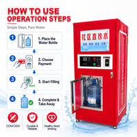 Máquina Expendedora de Agua Comercial, Máquina de Recarga de Agua Purificada, Dispensador de Agua de Autoservicio para Exteriores con Pago con Monedas y Billetes