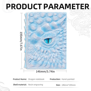 สมุดโน้ตดีไซน์ลายนูน 3 มิติ สไตล์เรโทร พรีเมียม รุ่นใหม่ปี 2026 ลายมังกรทาสีสีตา มีจำหน่ายสำหรับโปรโมชั่น DND - Product Image 6