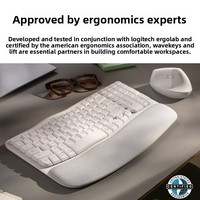 Clavier sans fil RGB WAVE KEYS français pour ordinateur portable, repose-poignets ergonomique pour Mac/ordinateur portable - Utilisation confortable au bureau