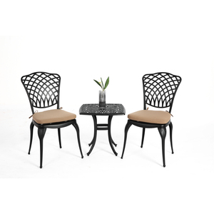 Conjunto de Bistro de 3 Piezas, Muebles de Patio de Aluminio Fundido, 2 Sillas, 1 Mesa Redonda, para Jardín, Balcón, Exterior - Product Image 2
