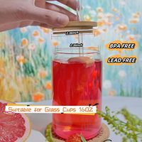Couvercles de remplacement en bambou pour verres de 16 oz 20 oz 24 oz 2.75 pouces/70mm avec trou de paille