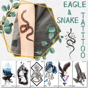 Adesivi per tatuaggi temporanei personalizzati per il trucco del corpo sicuri per la pelle Henna <span class=keywords><strong>Tattoo</strong></span> Art Wings Eagle Snake - Product Image 4