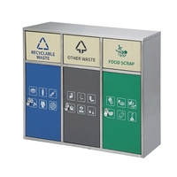 Poubelle de tri des déchets en métal à 4 compartiments, idéale pour les parcs, les écoles et les aires de jeux publiques, durable, résistante à la rouille, pour l'extérieur
