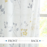 Rideaux en lin floral semi-transparents, filtrant la lumière, à œillets, style américain, personnalisables, ignifuges