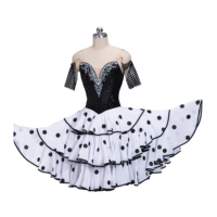 Robe de danse pour filles jupe en dentelle à gâteau à trois couches pour enfants professionnels espagne robe longue de danse de cour romantique pour femmes ballerine Giselle