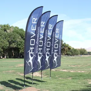 Durable Polyester Flex Banner Stand Options Custom Banner Feather Flags Includes Pole Ground Stake Base Carrying