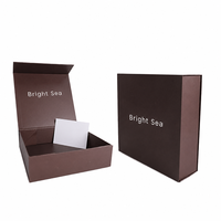 Boîte cadeau rigide en carton brun de luxe avec impression de logo personnalisé pour cosmétiques/bijoux/emballage de marque