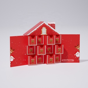 Boîte Cadeau de Noël 2026 Deluxe pour Truffes et Bonbons, Calendrier de l'Avent Réutilisable à <span class=keywords><strong>Double</strong></span> Porte pour Chocolats avec Logo Personnalisé - Product Image 1