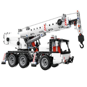 Gru di ingegneria del blocco di costruzione, automobile del blocco di costruzione, gru rotante di simulazione del camion di 360 gradi, giocattolo per bambini - Product Image 1