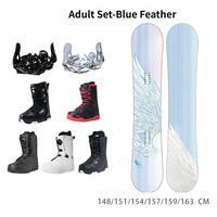 Ensemble de ski/snowboard pour adultes, résistant aux déchirures, écologique, bleu, tout-terrain, noyau en bois de peuplier