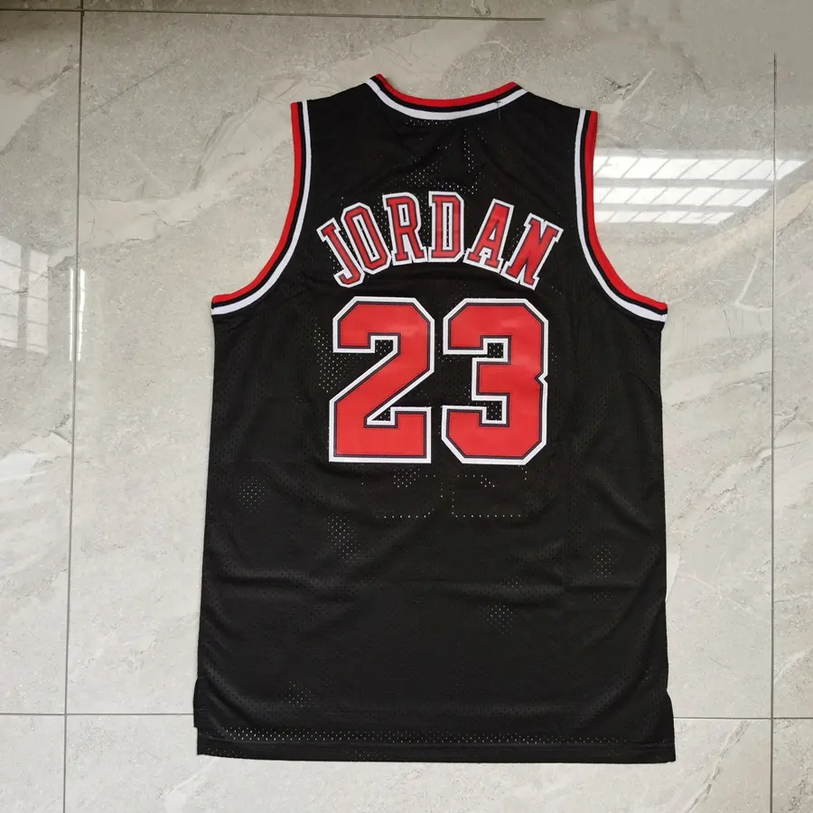 Jersey Basket Chicago City Kustom #23 Michael Jordan #33 Pippen Dijahit Grosir Seragam Bulls Pria Merah Kualitas Tinggi