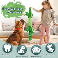 Jouet pour chien réaliste en peluche longue en forme de crocodile, couineur, interactif, puzzle, jeu de la corde, jouet à mâcher pour le nettoyage des dents, jouets pour chiens, fournitures pour animaux de compagnie