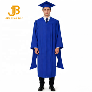 JJB - Conjunto de toga y birrete de graduación con borla, regalia mate para adultos, unisex, azul <span class=keywords><strong>real</strong></span>, tela de poliéster, para uso escolar - Product Image 1