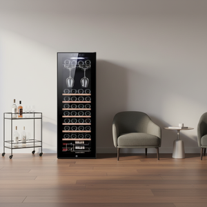 Enfriador de <span class=keywords><strong>Vino</strong></span> Inteligente de Acero Inoxidable de 138L con Capacidad para 48 Botellas, Refrigerador de Bebidas con Temperatura Constante - Product Image 6