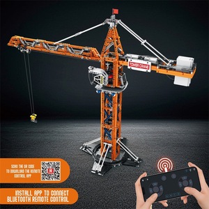 Reobrix Tower Crane Building <b>Blocks</b> 51 Pieces <b>Plastic</b> Cars Theme Battery Powered Remote Control Educational Toy for Kids Ages - Product Image 2