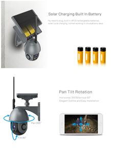 Câmera de Segurança Solar PTZ WiFi para Exterior com Detecção de Movimento PIR 1080p, Áudio Bidirecional, Alarme Sonoro e Luminoso, Microfone Integrado - Product Image 6