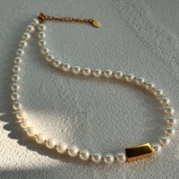 Collier élégant vintage style cour, en acier inoxydable plaqué or 18k PVD, avec perles, pour femmes, nouvelle collection automne-hiver 2027 Dazan