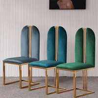 Table à manger en cuir Vantervi, style moderne et luxueux, avec dossier haut et 4 chaises, pour mariages, bureaux à domicile, bars, écoles, appartements