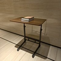 Nouvelle table d'étude mobile réglable en hauteur pour ordinateur portable, en MDF, à roulettes, pour étudiants, à placer au-dessus du lit