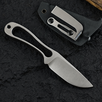 Mini couteau à lame fixe en acier 8cr13mov, squeletté, à manche plein, pour survie, chasse, camping, EDC, avec étui Kydex